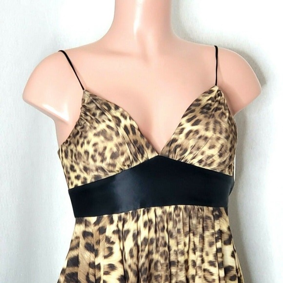 CACHÉ | Sexy Leopard Print Dress Cut Out Back Handkerchief Hem - Picture 3 of 13